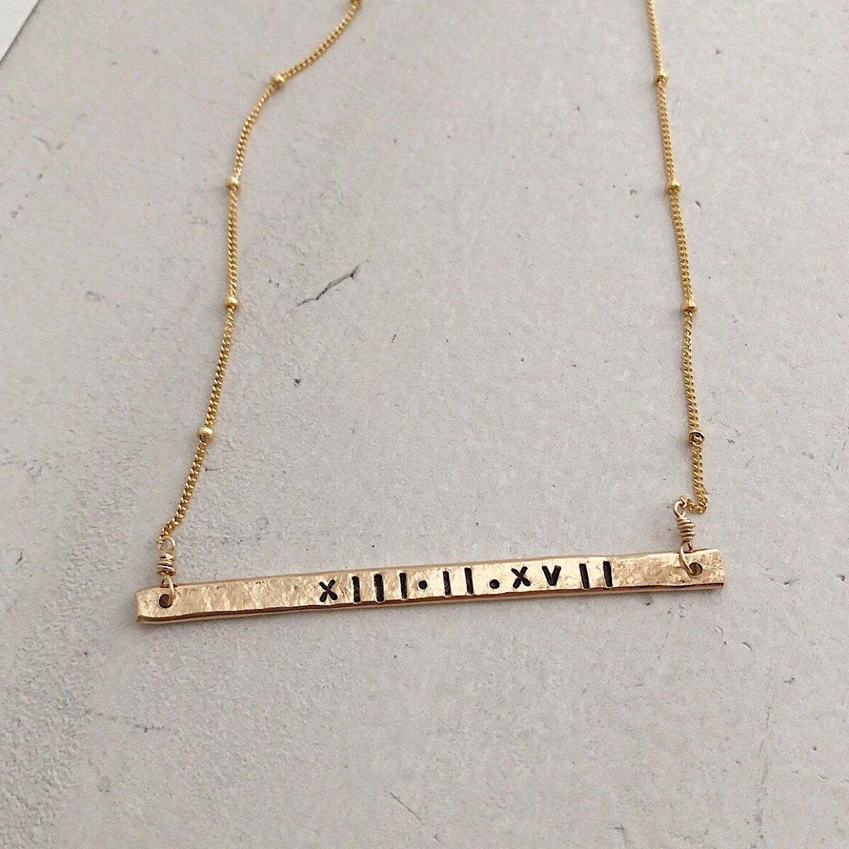 Thin Message Bar Necklace  - IsabelleGraceJewelry