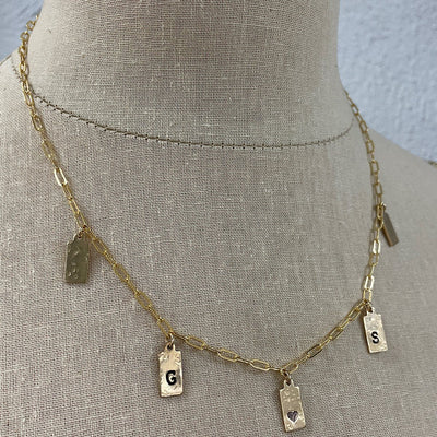 Tiny Multi Tag Charm Necklace