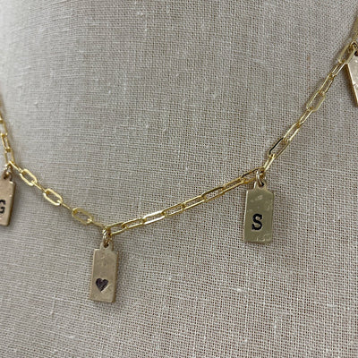 Tiny Multi Tag Charm Necklace