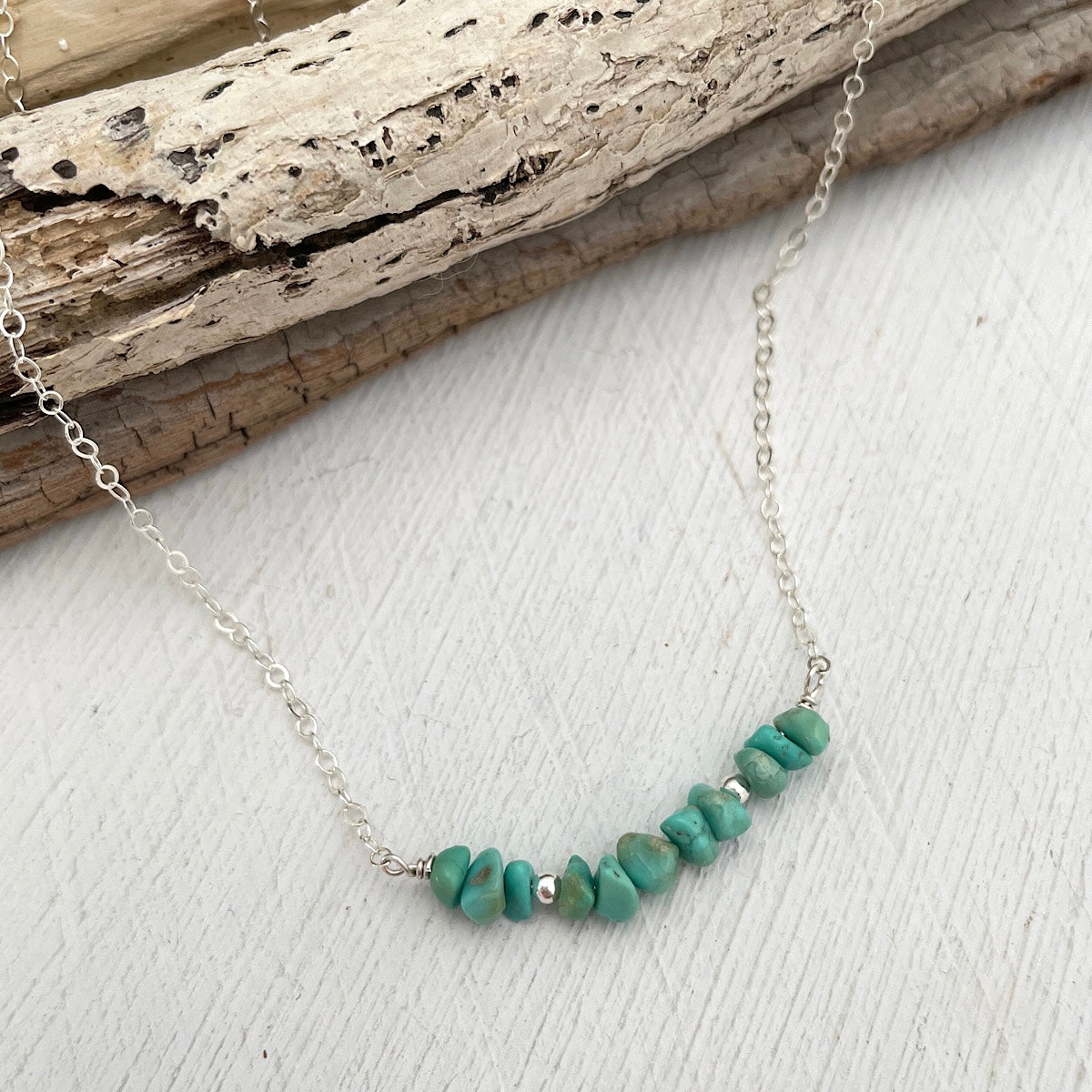 Turquoise Beaded Shell Charm Necklace | Lisa Angel