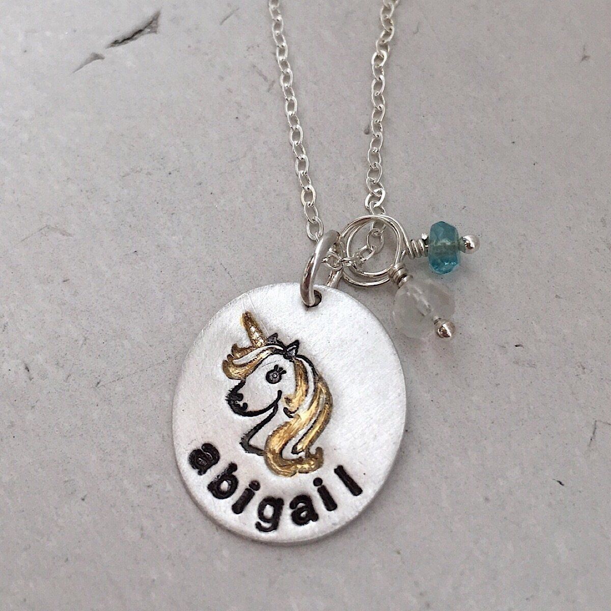 Unicorn Kisses Personalized Necklace  - IsabelleGraceJewelry