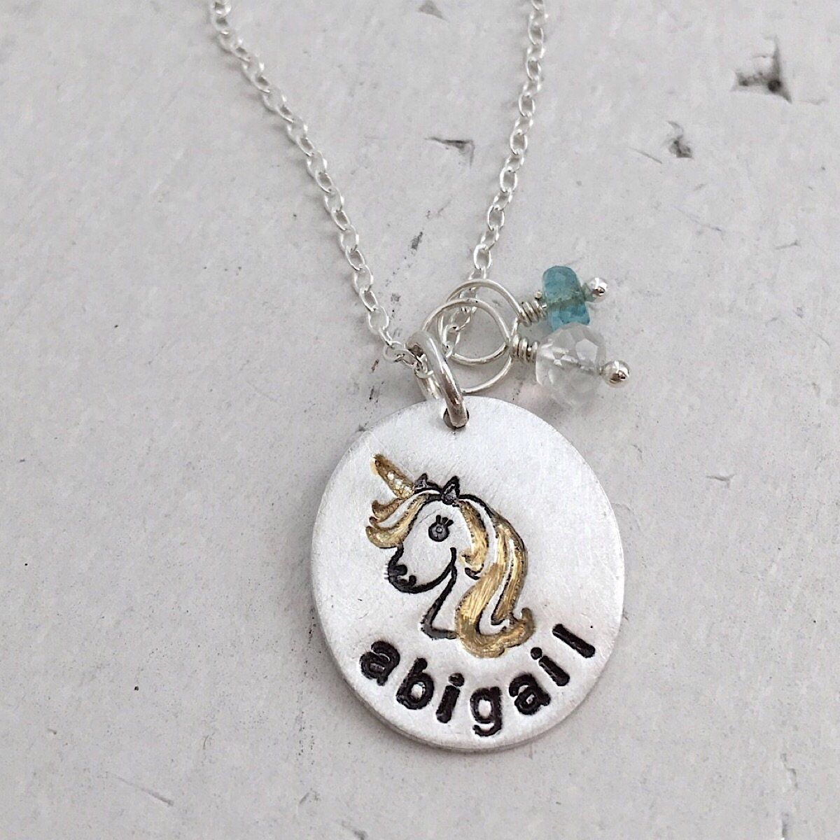 Unicorn Kisses Personalized Necklace  - IsabelleGraceJewelry