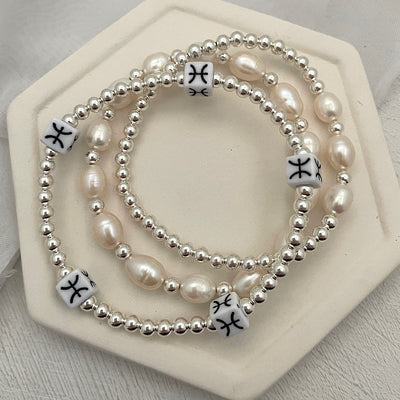 Zodiac Classic Bead Bracelet Sterling Silver